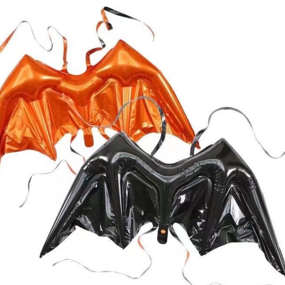 Bat Wing Back Halloween Costume Black Orange Double Sided
